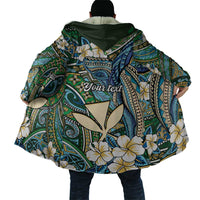 Personalised Hawaii Tribal Humpback Whale Cloak Omaomao Hibiscus Seamless Pattern LT9 - Polynesian Pride