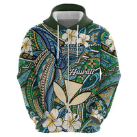 Personalised Hawaii Tribal Humpback Whale Hoodie Omaomao Hibiscus Seamless Pattern LT9 - Polynesian Pride