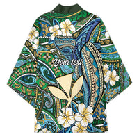 Personalised Hawaii Tribal Humpback Whale Kimono Omaomao Hibiscus Seamless Pattern LT9 - Polynesian Pride