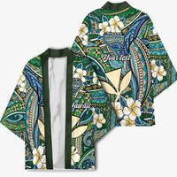 Personalised Hawaii Tribal Humpback Whale Kimono Omaomao Hibiscus Seamless Pattern LT9 - Polynesian Pride
