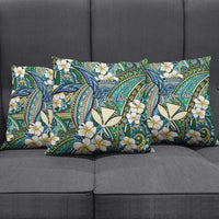 Personalised Hawaii Tribal Humpback Whale Pillow Cover Omaomao Hibiscus Seamless Pattern LT9 - Polynesian Pride