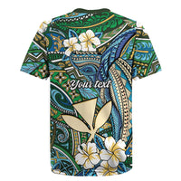 Personalised Hawaii Tribal Humpback Whale Rugby Jersey Omaomao Hibiscus Seamless Pattern LT9 - Polynesian Pride