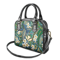 Personalised Hawaii Tribal Humpback Whale Shoulder Handbag Omaomao Hibiscus Seamless Pattern LT9 - Polynesian Pride
