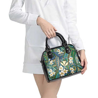 Personalised Hawaii Tribal Humpback Whale Shoulder Handbag Omaomao Hibiscus Seamless Pattern LT9 - Polynesian Pride