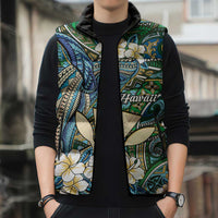 Personalised Hawaii Tribal Humpback Whale Sleeveless Puffer Jacket Omaomao Hibiscus Seamless Pattern LT9 - Polynesian Pride