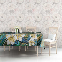 Personalised Hawaii Tribal Humpback Whale Tablecloth Omaomao Hibiscus Seamless Pattern LT9 - Polynesian Pride