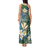 Personalised Hawaii Tribal Humpback Whale Tank Maxi Dress Omaomao Hibiscus Seamless Pattern LT9 - Polynesian Pride