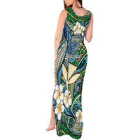 Personalised Hawaii Tribal Humpback Whale Tank Maxi Dress Omaomao Hibiscus Seamless Pattern LT9 - Polynesian Pride