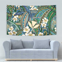 Personalised Hawaii Tribal Humpback Whale Tapestry Omaomao Hibiscus Seamless Pattern LT9 - Polynesian Pride