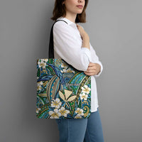 Personalised Hawaii Tribal Humpback Whale Tote Bag Omaomao Hibiscus Seamless Pattern LT9 - Polynesian Pride