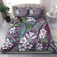 Personalised Hawaii Tribal Humpback Whale Bedding Set Poni Hibiscus Seamless Pattern LT9 - Polynesian Pride