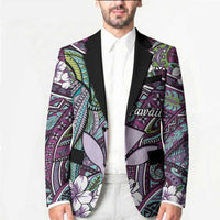 Personalised Hawaii Tribal Humpback Whale Blazer Poni Hibiscus Seamless Pattern LT9 - Polynesian Pride