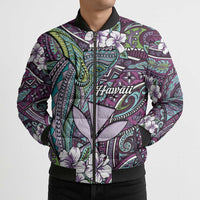 Personalised Hawaii Tribal Humpback Whale Bomber Puffer Jacket Poni Hibiscus Seamless Pattern LT9 - Polynesian Pride
