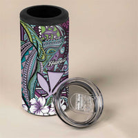 Personalised Hawaii Tribal Humpback Whale 4 in 1 Can Cooler Tumbler Poni Hibiscus Seamless Pattern LT9 - Polynesian Pride