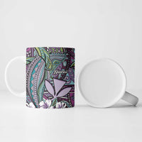 Personalised Hawaii Tribal Humpback Whale Ceramic Mug Poni Hibiscus Seamless Pattern LT9 - Polynesian Pride