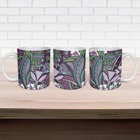Personalised Hawaii Tribal Humpback Whale Ceramic Mug Poni Hibiscus Seamless Pattern LT9 - Polynesian Pride
