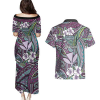 Personalised Hawaii Tribal Humpback Whale Couples Matching Puletasi and Hawaiian Shirt Poni Hibiscus Seamless Pattern LT9 - Polynesian Pride