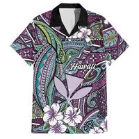 Personalised Hawaii Tribal Humpback Whale Family Matching Summer Maxi Dress and Hawaiian Shirt Poni Hibiscus Seamless Pattern