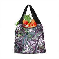 Personalised Hawaii Tribal Humpback Whale Grocery Bag Poni Hibiscus Seamless Pattern LT9 1-pack One Size Purple - Polynesian Pride