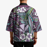 Personalised Hawaii Tribal Humpback Whale Kimono Poni Hibiscus Seamless Pattern LT9 - Polynesian Pride