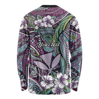Personalised Hawaii Tribal Humpback Whale Long Sleeve Shirt Poni Hibiscus Seamless Pattern LT9 - Polynesian Pride