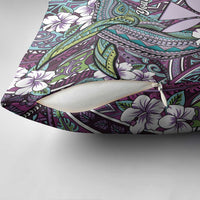 Personalised Hawaii Tribal Humpback Whale Pillow Cover Poni Hibiscus Seamless Pattern LT9 - Polynesian Pride