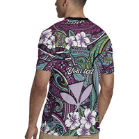 Personalised Hawaii Tribal Humpback Whale Rugby Jersey Poni Hibiscus Seamless Pattern LT9 - Polynesian Pride