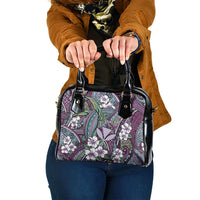 Personalised Hawaii Tribal Humpback Whale Shoulder Handbag Poni Hibiscus Seamless Pattern LT9 One Size Purple - Polynesian Pride