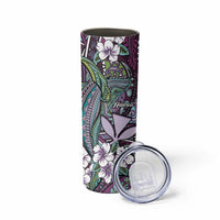 Personalised Hawaii Tribal Humpback Whale Skinny Tumbler Poni Hibiscus Seamless Pattern LT9 - Polynesian Pride