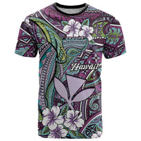 Personalised Hawaii Tribal Humpback Whale T Shirt Poni Hibiscus Seamless Pattern LT9 Purple - Polynesian Pride
