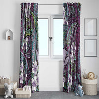 Personalised Hawaii Tribal Humpback Whale Window Curtain Poni Hibiscus Seamless Pattern LT9 - Polynesian Pride