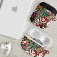 Personalised Hawaii Tribal Humpback Whale AirPods Case Ulaula Hibiscus Seamless Pattern LT9 - Polynesian Pride