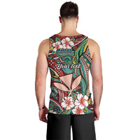 Personalised Hawaii Tribal Humpback Whale Men Tank Top Ulaula Hibiscus Seamless Pattern LT9 - Polynesian Pride