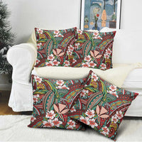 Personalised Hawaii Tribal Humpback Whale Pillow Cover Ulaula Hibiscus Seamless Pattern LT9 - Polynesian Pride