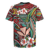 Personalised Hawaii Tribal Humpback Whale Rugby Jersey Ulaula Hibiscus Seamless Pattern LT9 - Polynesian Pride