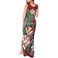 Personalised Hawaii Tribal Humpback Whale Tank Maxi Dress Ulaula Hibiscus Seamless Pattern LT9 - Polynesian Pride