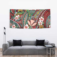 Personalised Hawaii Tribal Humpback Whale Tapestry Ulaula Hibiscus Seamless Pattern LT9 - Polynesian Pride