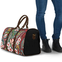 Personalised Hawaii Tribal Humpback Whale Travel Bag Ulaula Hibiscus Seamless Pattern LT9 - Polynesian Pride