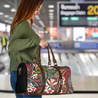 Personalised Hawaii Tribal Humpback Whale Travel Bag Ulaula Hibiscus Seamless Pattern LT9 - Polynesian Pride