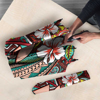 Personalised Hawaii Tribal Humpback Whale Umbrella Ulaula Hibiscus Seamless Pattern LT9 - Polynesian Pride