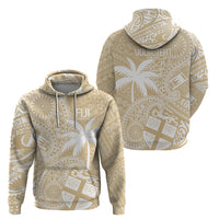 Custom Indo Fijians Zip Hoodie Fiji ke Hindustani Polyneisan Paisley Beige Style