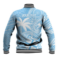 Custom Indo Fijians Baseball Jacket Fiji ke Hindustani Polyneisan Paisley Blue Style