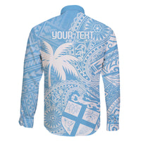 Custom Indo Fijians Family Matching Puletasi and Hawaiian Shirt Fiji ke Hindustani Polyneisan Paisley Blue Style