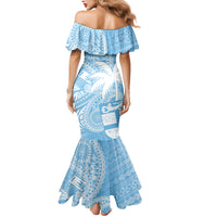 Custom Indo Fijians Mermaid Dress Fiji ke Hindustani Polyneisan Paisley Blue Style
