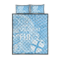 Custom Indo Fijians Quilt Bed Set Fiji ke Hindustani Polyneisan Paisley Blue Style