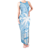 Custom Indo Fijians Tank Maxi Dress Fiji ke Hindustani Polyneisan Paisley Blue Style LT9 Women Blue - Polynesian Pride