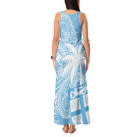 Custom Indo Fijians Tank Maxi Dress Fiji ke Hindustani Polyneisan Paisley Blue Style LT9 - Polynesian Pride