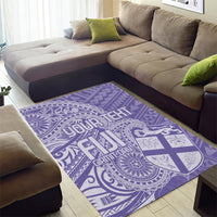 Custom Indo Fijians Area Rug Fiji ke Hindustani Polyneisan Paisley Purple Style