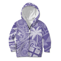 Custom Indo Fijians Kid Hoodie Fiji ke Hindustani Polyneisan Paisley Purple Style