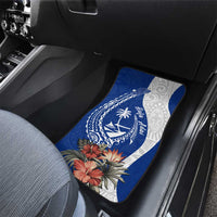 Blue Guam Hafa Adai Car Mats Tropical Flowers with Polynesian Pattern LT9 - Polynesian Pride